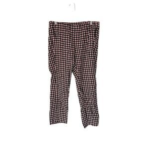 J. Jill Essential Cotton Stretch Pink Plaid Straight Leg Pants Size 12‎ Petite